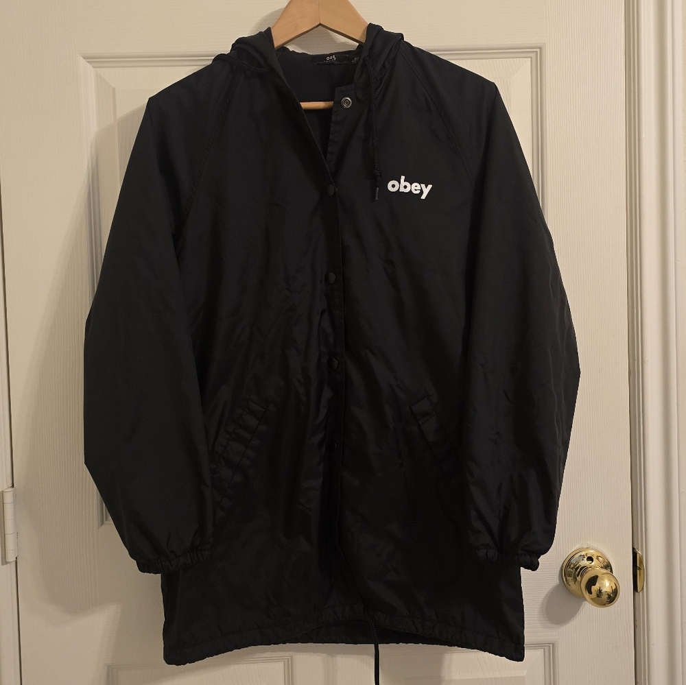 Obey Worldwide Black Windbreaker Jacket